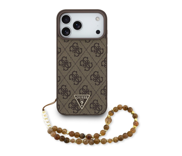 Guess 4G Strap Triangle Logo MagSafe do iPhone 17 Pro Max brązowy - 1365512 - zdjęcie